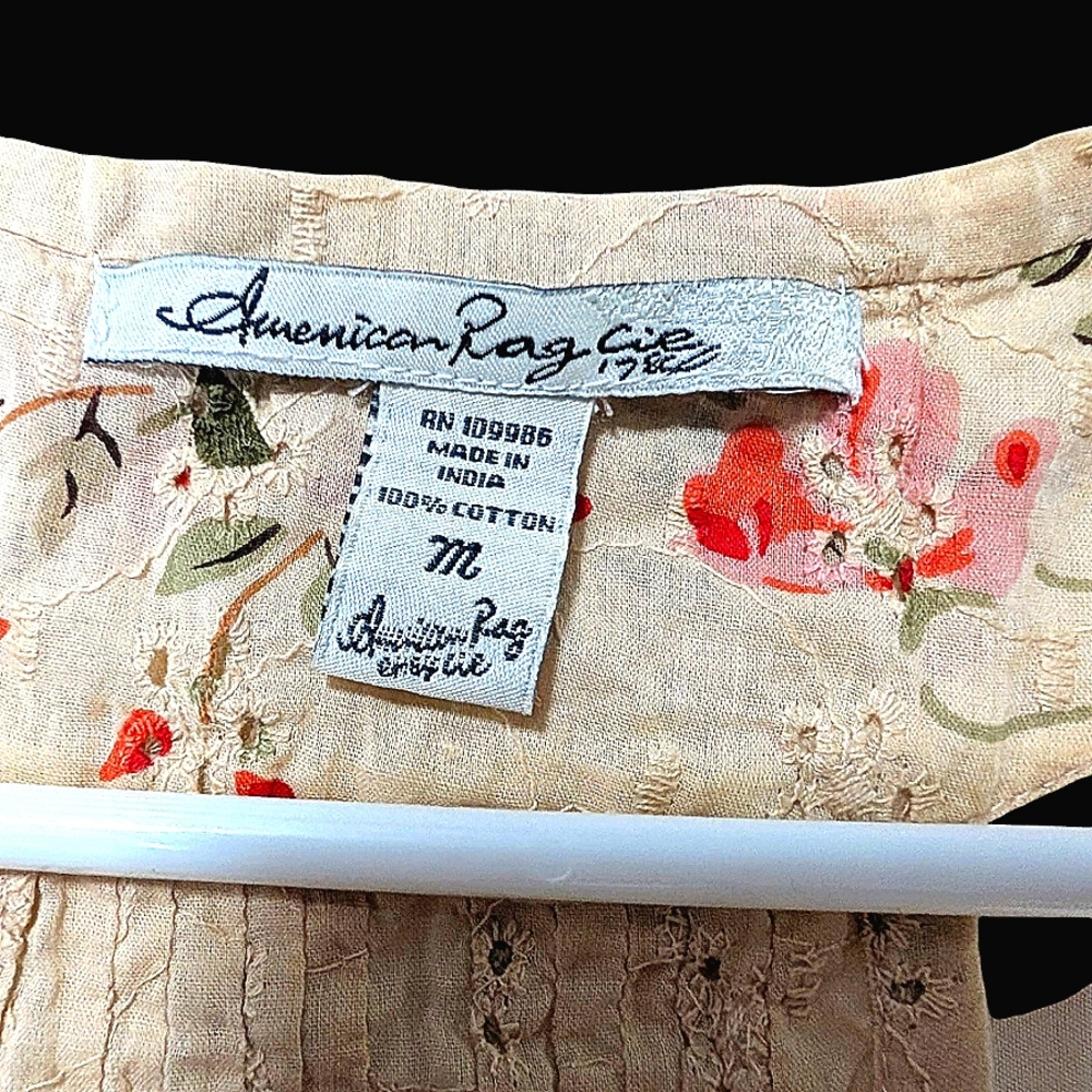 American Rag Floral Tank Top - Cream with Multicolor Flowers - Picture 5 of 7